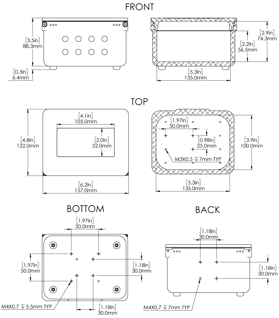 dimensions boite 1 litre